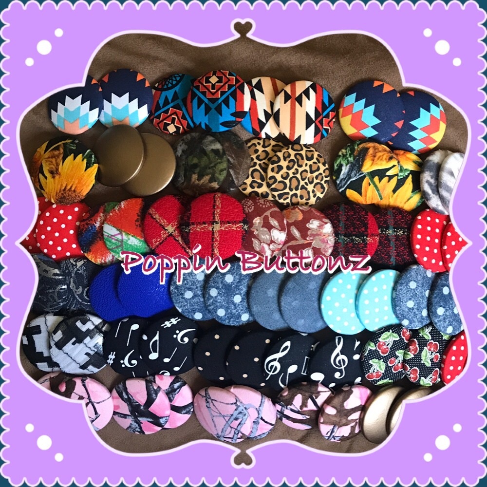 Custom Pierced Button Earrings. Fashionable ears!